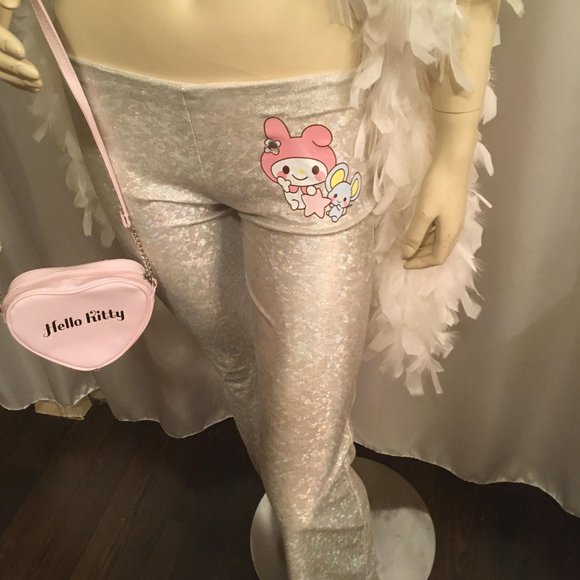 AMAZING vintage y2k custom my melody flare pants crop top and necklace set! - Picture 5 of 13